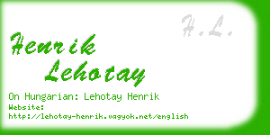 henrik lehotay business card